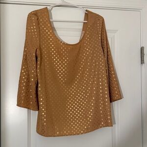 Giani Bernini Gold Polka Dot Blouse